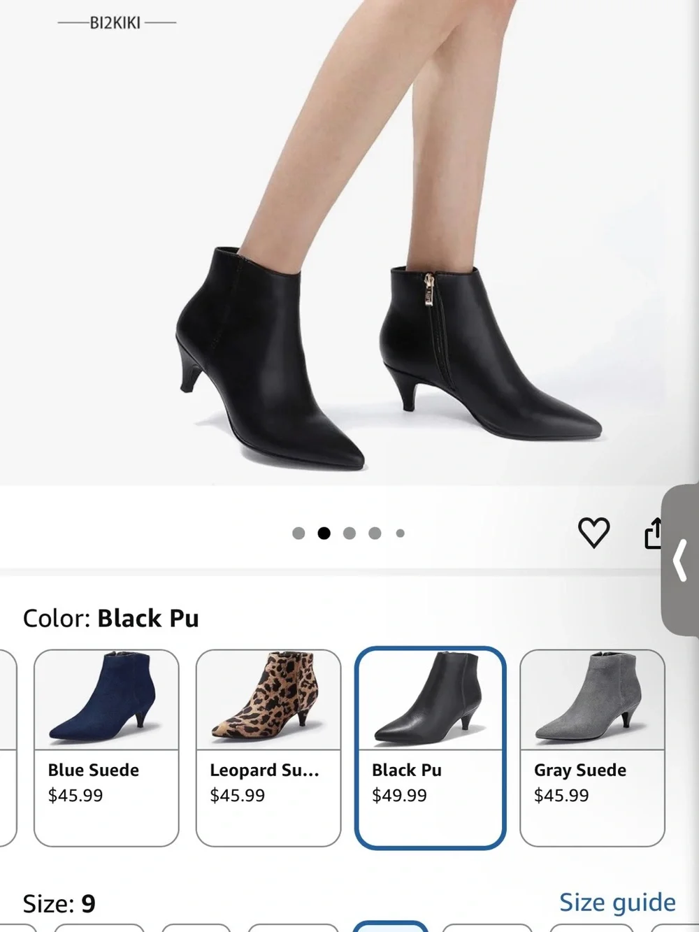 IDIFU Women's Black Pointed Toe Ankle Boot